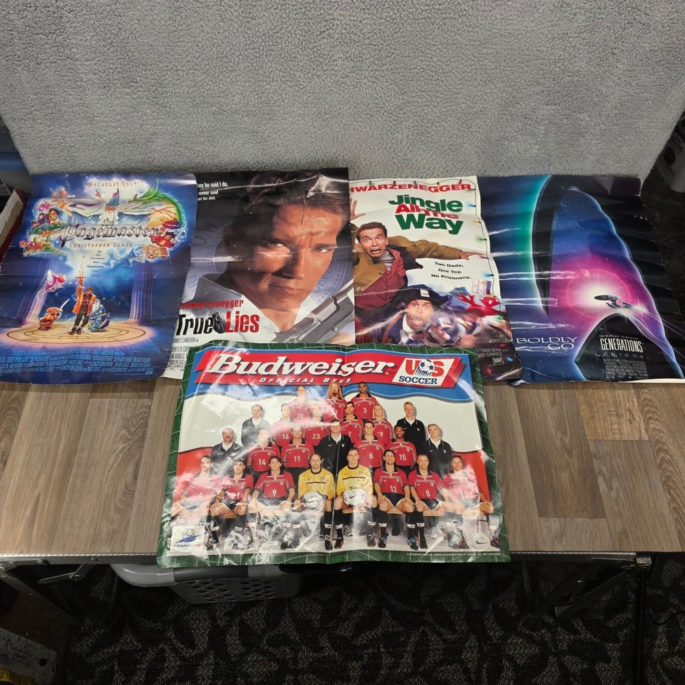 Vintage 90s Poster Bundle of 5 True Lies Jingle All The Way Star Trek and More